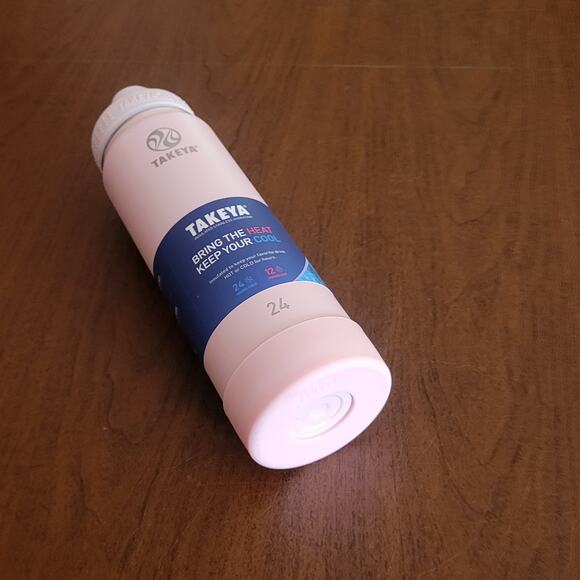 Takeya Actives 24oz Blush Insulated Stainless Steel Water Bottle with Spout Lid - Picture 8 of 8